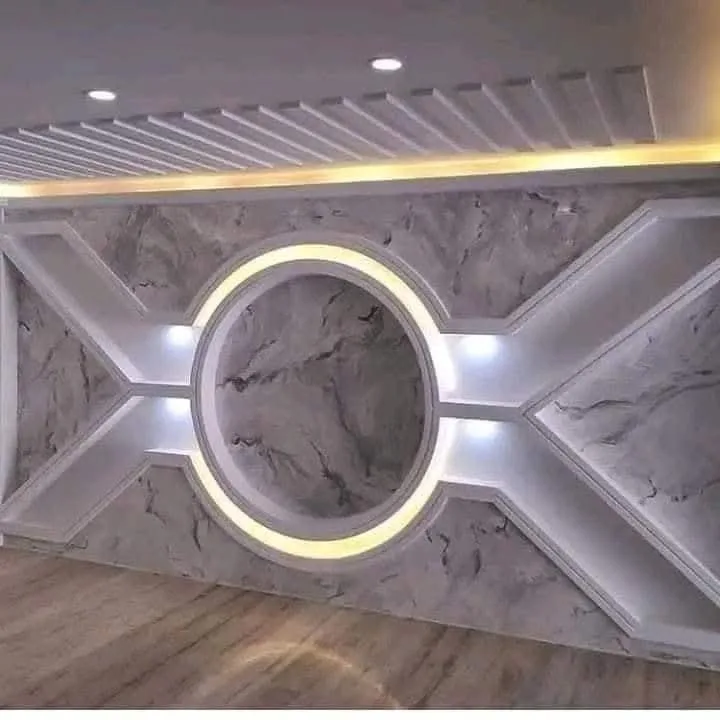 P.O.P feature wall with lit circle